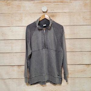 PINK Victoria's Secret Gray 1/2 Zip Oversized Pullover Sweater Small